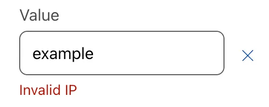 Invalid IP address input.