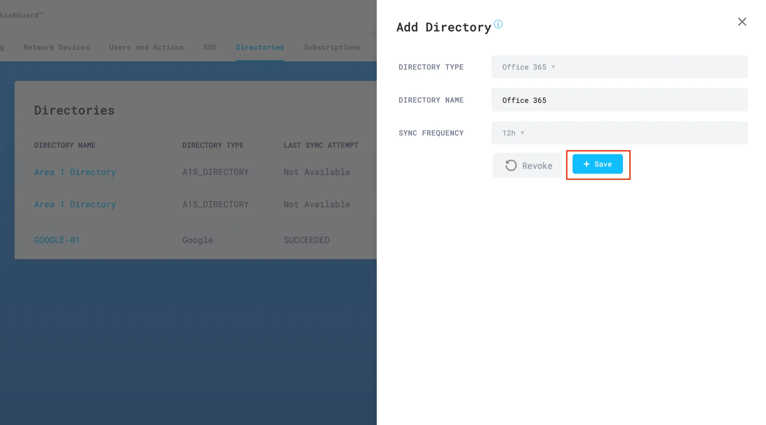 Select Save to complete the authorization process